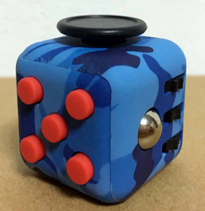 Fidget Cube Dark Camo Blue Red